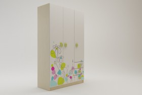 Шкаф 3-х створчатый с ящиками Флёр (Белый/корпус Клен) в Ачинске - achinsk.katalogmebeli.com | фото
