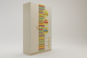 Шкаф 3-х створчатый с ящиками Клаксон (Бежевый/корпус Клен) в Ачинске - achinsk.katalogmebeli.com | фото 1
