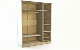 Шкаф 3-х створчатый с ящиками Клаксон (Бежевый/корпус Клен) в Ачинске - achinsk.katalogmebeli.com | фото 3