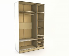 Шкаф 3-х створчатый с ящиками Клаксон (Бежевый/корпус Клен) в Ачинске - achinsk.katalogmebeli.com | фото 2
