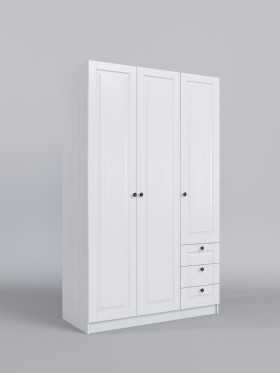 Шкаф 3-х створчатый с ящиками Классика (Белый/корпус Выбеленное дерево) в Ачинске - achinsk.katalogmebeli.com | фото