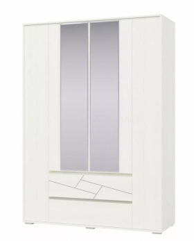 Шкаф 4-х дверный с ящиками Аделина 1600 Рамух белый в Ачинске - achinsk.katalogmebeli.com | фото 1