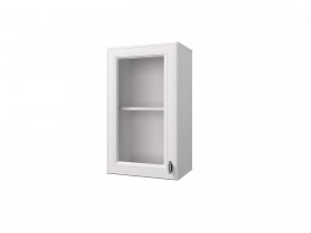 Шкаф 40 с витриной Ева (Белый Софт/Белый) в Ачинске - achinsk.katalogmebeli.com | фото