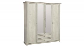 Шкаф для одежды "Сохо" (бетон пайн белый/2 ящика/зеркало) в Ачинске - achinsk.katalogmebeli.com | фото 1