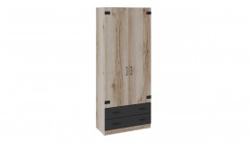 Шкаф для одежды комбинированный «Окланд» (Фон Черный/Дуб Делано) в Ачинске - achinsk.katalogmebeli.com | фото