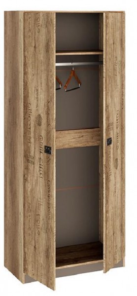 Шкаф для одежды «Пилигрим» (Дуб Каньон светлый, Фон серый) в Ачинске - achinsk.katalogmebeli.com | фото 2
