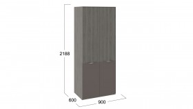 Шкаф для одежды с 2 дверями ЛКП «Либерти» Хадсон/Фон Серый в Ачинске - achinsk.katalogmebeli.com | фото 3