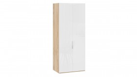 Шкаф для одежды с 2 глухими дверями «Эмбер» Яблоня Беллуно/Белый глянец в Ачинске - achinsk.katalogmebeli.com | фото