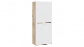Шкаф для одежды с 2-мя дверями «Фьюжн» Дуб Делано/Белый глянец в Ачинске - achinsk.katalogmebeli.com | фото