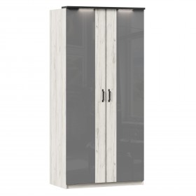 Техно ЛД 678.130.000.007 Шкаф 2-хстворчатый с комбинированными дверями (Дуб Крафт белый/Серый шифер) в Ачинске - achinsk.katalogmebeli.com | фото