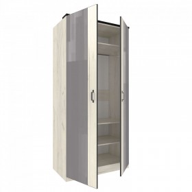 Техно ЛД 678.130.000.007 Шкаф 2-хстворчатый с комбинированными дверями (Дуб Крафт белый/Серый шифер) в Ачинске - achinsk.katalogmebeli.com | фото 6