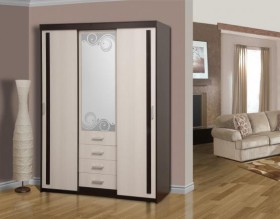 Шкаф комбинированный "Арго" (зеркало с пескоструем) в Ачинске - achinsk.katalogmebeli.com | фото