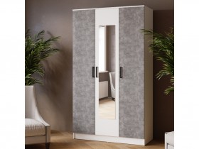 Шкаф комбинированный Ларс (1,2) с зеркалом белый/ателье светлое в Ачинске - achinsk.katalogmebeli.com | фото 3
