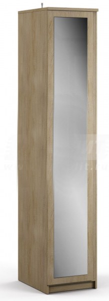 Веста СБ-2260 Шкаф 1 дверный с зеркалом Дуб Сонома в Ачинске - achinsk.katalogmebeli.com | фото 1
