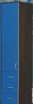 Шкаф-пенал №2 (закрытый) Бодего темный/Голубой в Ачинске - achinsk.katalogmebeli.com | фото