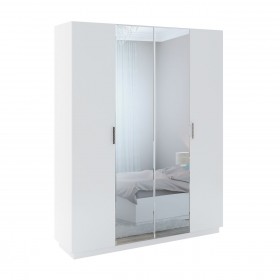 Шкаф с зер. 4 двери М22 Спальня Тиффани (белый текстурный) в Ачинске - achinsk.katalogmebeli.com | фото