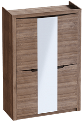 Шкаф трехдверный Соренто Дуб стирлинг/Кофе структурный матовый в Ачинске - achinsk.katalogmebeli.com | фото