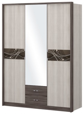 Шкаф трехстворчаты с зеркалом Шк68.1 Николь в Ачинске - achinsk.katalogmebeli.com | фото 1