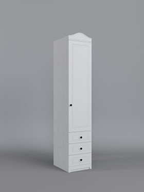 Шкаф угловой Бэлла с ящиками (Выбеленное дерево/Белый) в Ачинске - achinsk.katalogmebeli.com | фото