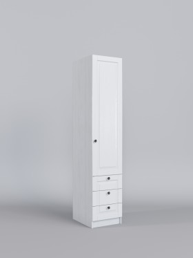 Шкаф угловой (секция с ящиками) Классика (Белый/корпус Выбеленное дерево) в Ачинске - achinsk.katalogmebeli.com | фото