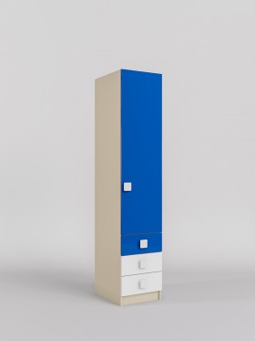 Шкаф угловой (секция с ящиками) Скай люкс (Синий/Белый/корпус Клен) в Ачинске - achinsk.katalogmebeli.com | фото