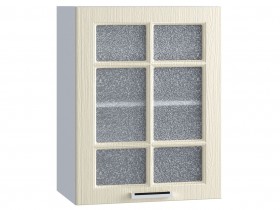 Шкаф верхний со стеклом 500, ШВС 500 (Клен кремовый/корпус белый) в Ачинске - achinsk.katalogmebeli.com | фото