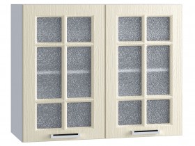 Шкаф верхний со стеклом 800, ШВС 800 (Клен кремовый/корпус белый) в Ачинске - achinsk.katalogmebeli.com | фото