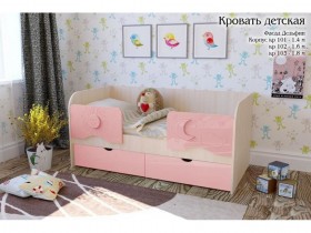 Соня Кровать детская 2 ящика 1.6 Розовый глянец в Ачинске - achinsk.katalogmebeli.com | фото