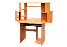 Угловой компьютерный стол (Вишня Оксфорд) в Ачинске - achinsk.katalogmebeli.com | фото