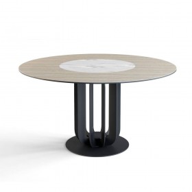 Стол круглый Rotor (160), шпон + керамика светлая в Ачинске - achinsk.katalogmebeli.com | фото 1