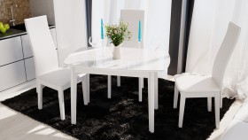 Стол обеденный «Портофино» (Белый глянец/Стекло белое) в Ачинске - achinsk.katalogmebeli.com | фото 2