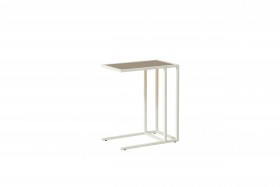 Стол приставной Скандик 42.24 (со стеклом) (металл: белый) в Ачинске - achinsk.katalogmebeli.com | фото