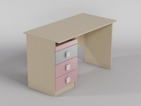 Стол (прямая столешница) Грэйси (Розовый/Серый/корпус Клен) в Ачинске - achinsk.katalogmebeli.com | фото
