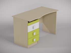 Стол (столешница с выемкой) Эппл (Зеленый/Белый/корпус Клен) в Ачинске - achinsk.katalogmebeli.com | фото