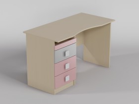 Стол (столешница с выемкой) Грэйси (Розовый/Серый/корпус Клен) в Ачинске - achinsk.katalogmebeli.com | фото