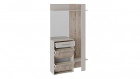Шкаф для одежды «Нуар» тип 1 Фон серый/Дуб сонома в Ачинске - achinsk.katalogmebeli.com | фото 3